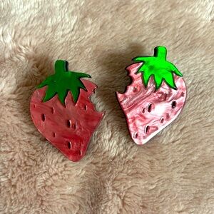 Pink Strawberry Earrings